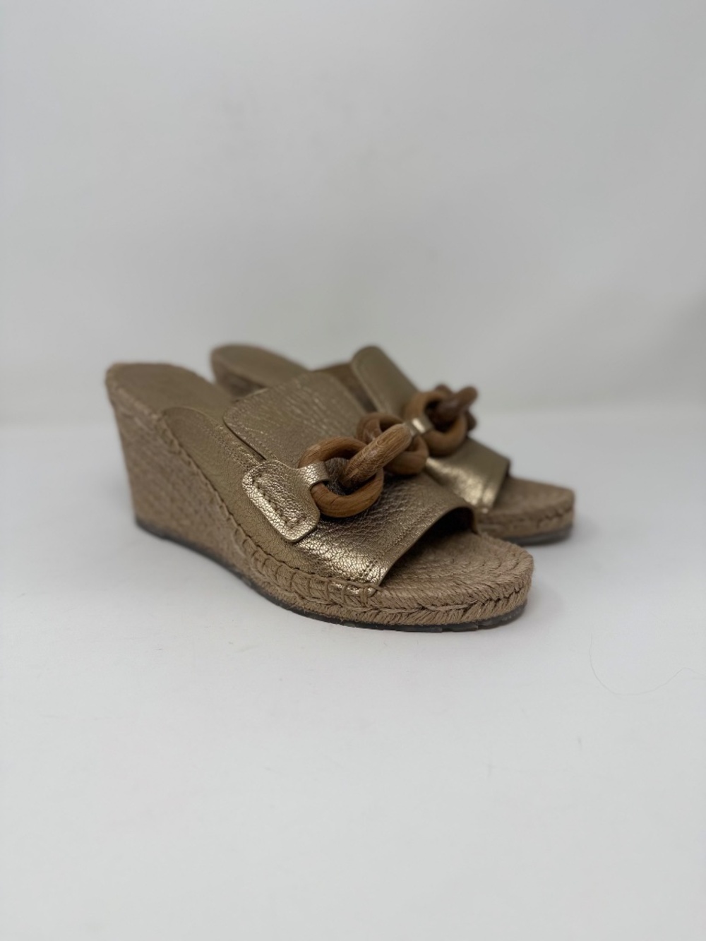 New Pedro Garcia Oliveta Wedge Sandal Nugget Petitgrain Sz 7 - Picture 4 of 15